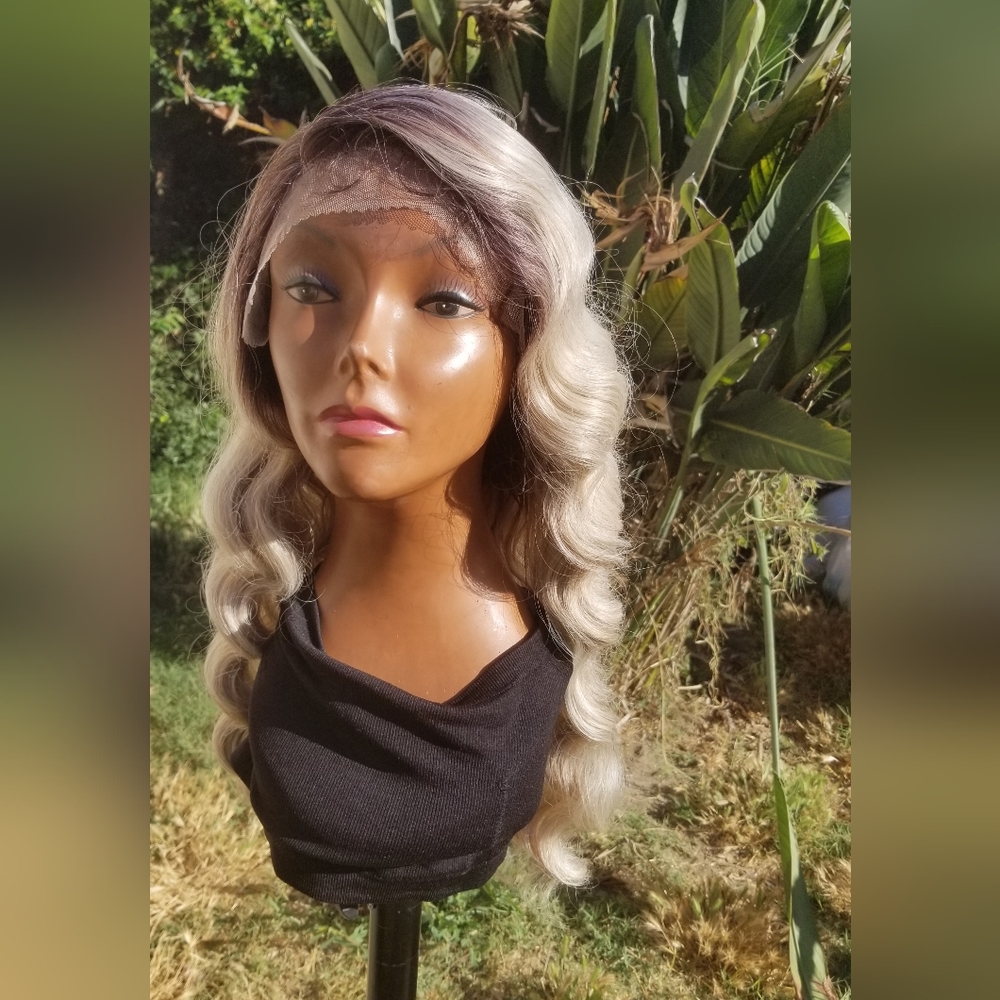 Ash Blonde Hollywood Deep Wave Wig - Picture 7 of 10